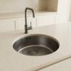 Pure.Sink Rondo Gun metal Round Sink, Flush-Mount, Under-Mount, and Top-Mount, 37 cm PRN38-61